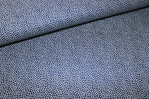 Baumwollstoff Dotty dunkelblau/weiß  (10 cm)